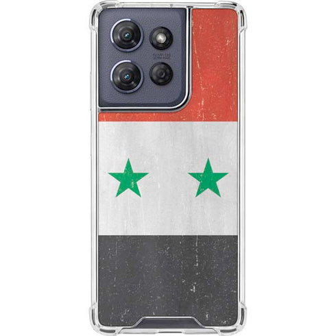 Syria Flag Distressed Moto G 5G (2025) Clear Case