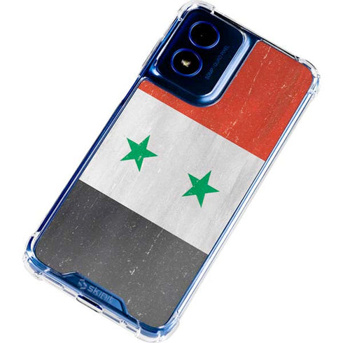 Syria Flag Distressed Moto G 5G (2024) Clear Case