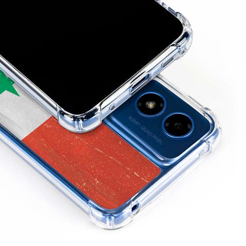 Syria Flag Distressed Moto G 5G (2024) Clear Case