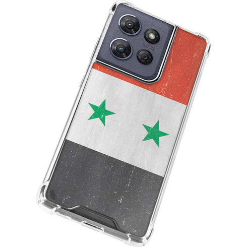 Syria Flag Distressed Moto G Play 5G (2025) Clear Case