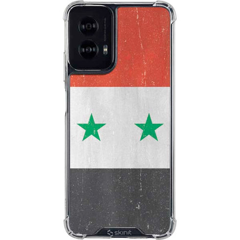Syria Flag Distressed Moto G Power 5G (2024) Clear Case