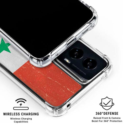 Syria Flag Distressed Moto G Power 5G (2024) Clear Case