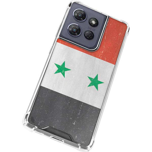 Syria Flag Distressed Moto G Power 5G (2025) Clear Case