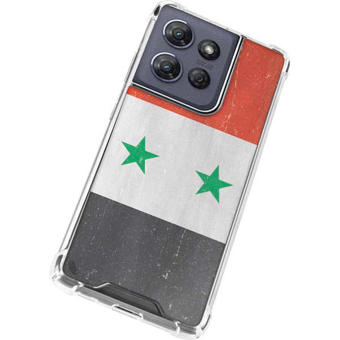 Syria Flag Distressed Moto G Stylus 5G (2025) Clear Case