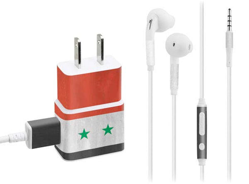 Syria Flag Distressed Phone Charger Skin
