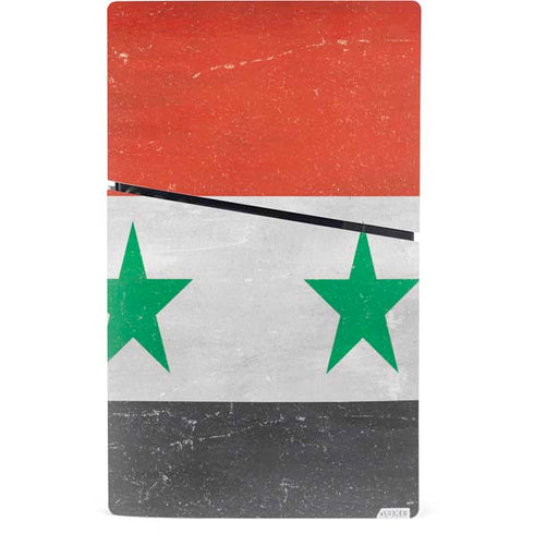 Syria Flag Distressed PS5 Slim Digital Edition Console Skin