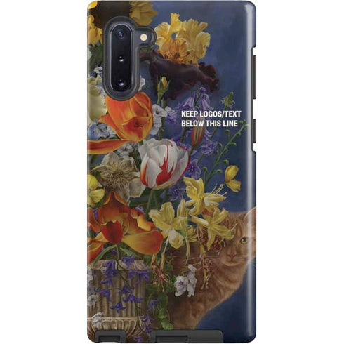 Tabby Cat with Flowers by Nene Thomas Galaxy Cases