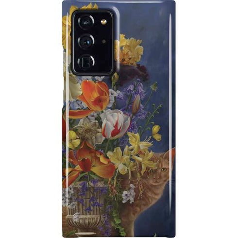Tabby Cat with Flowers by Nene Thomas Galaxy Cases