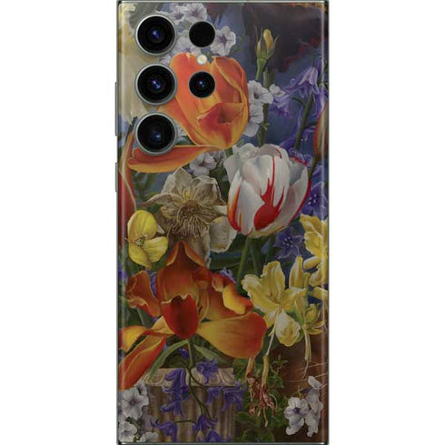 Tabby Cat with Flowers by Nene Thomas Galaxy Skins