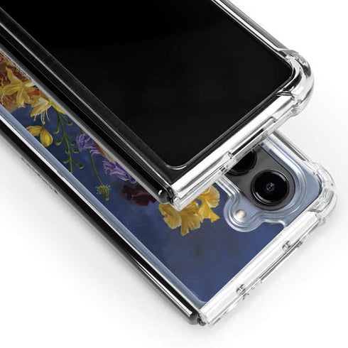 Tabby Cat with Flowers by Nene Thomas Galaxy Z Fold5 5G Clear Case