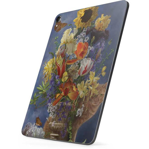 Tabby Cat with Flowers by Nene Thomas Apple iPad Pro Skin