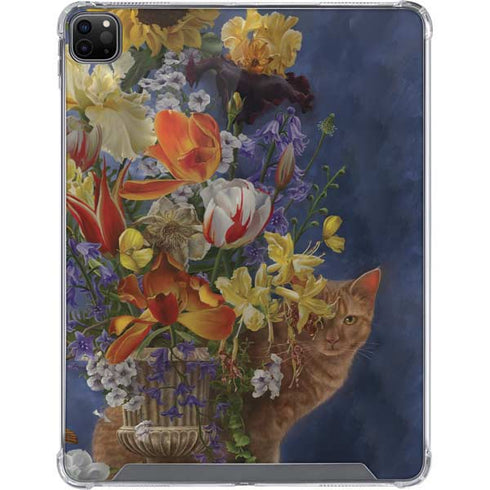 Tabby Cat with Flowers by Nene Thomas iPad Cases