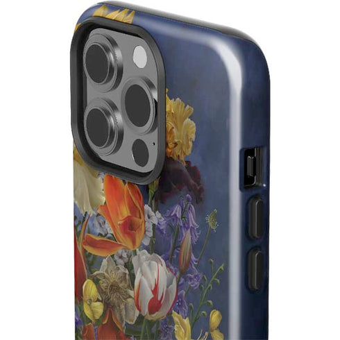 Tabby Cat with Flowers by Nene Thomas iPhone 15 Pro Impact Case
