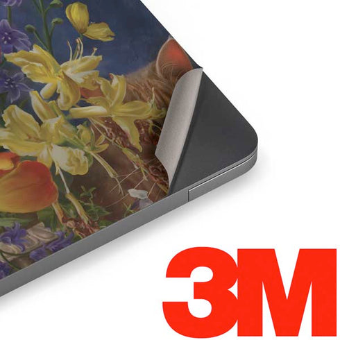 Tabby Cat with Flowers by Nene Thomas Apple MacBook Air Skin