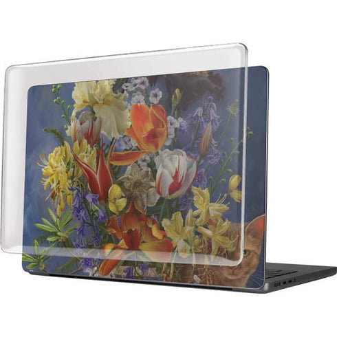 Tabby Cat with Flowers by Nene Thomas MacBook Pro 14in (2021-24) Case plus Skin