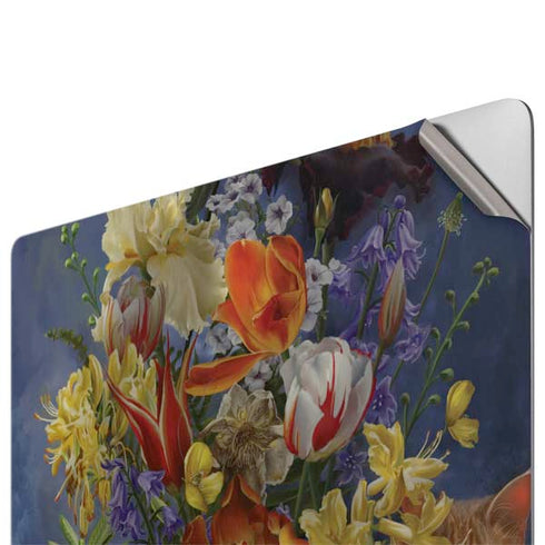 Tabby Cat with Flowers by Nene Thomas Apple MacBook Pro 16-inch Skin