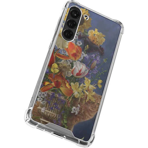 Tabby Cat with Flowers by Nene Thomas Galaxy S24 FE Clear Case