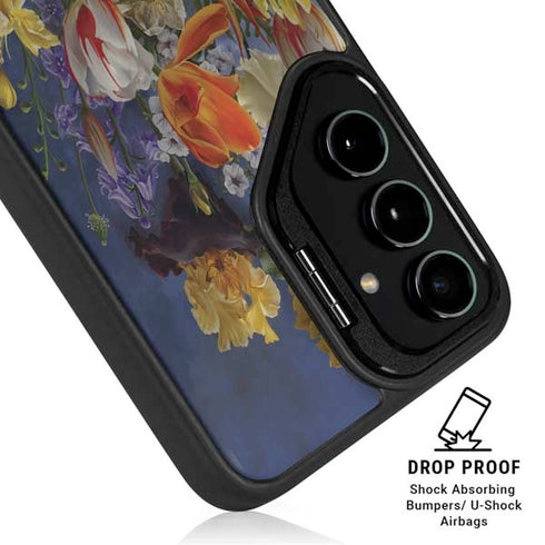 Tabby Cat with Flowers by Nene Thomas Galaxy S25 Plus Kickstand Case
