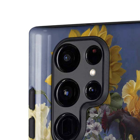 Tabby Cat with Flowers by Nene Thomas Galaxy S25 Ultra Impact Case