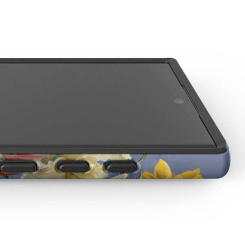Tabby Cat with Flowers by Nene Thomas Galaxy S25 Ultra Impact Case