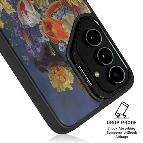 Tabby Cat with Flowers by Nene Thomas Galaxy S25 Ultra Kickstand Case