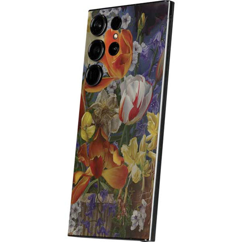 Tabby Cat with Flowers by Nene Thomas Galaxy S25 Ultra Skin