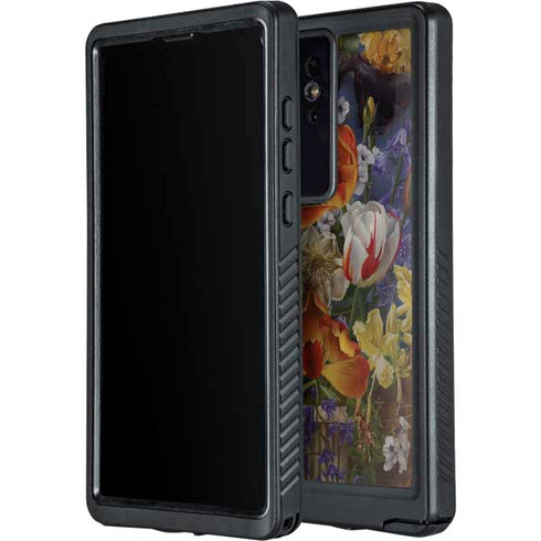 Tabby Cat with Flowers by Nene Thomas Galaxy S24 Ultra Waterproof Case