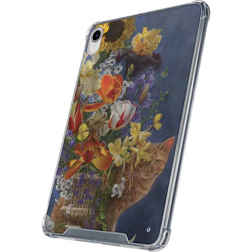 Tabby Cat with Flowers by Nene Thomas iPad 11th Gen (2025) Clear Case