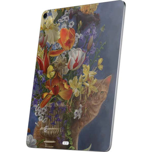Tabby Cat with Flowers by Nene Thomas Apple iPad Air Skin