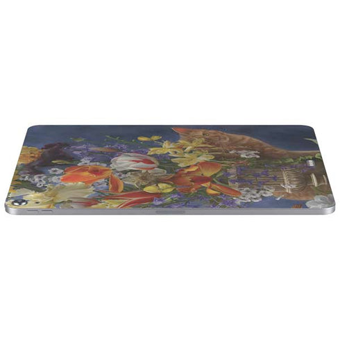 Tabby Cat with Flowers by Nene Thomas Apple iPad Air Skin