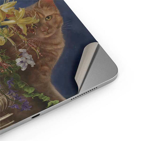 Tabby Cat with Flowers by Nene Thomas Apple iPad Air Skin