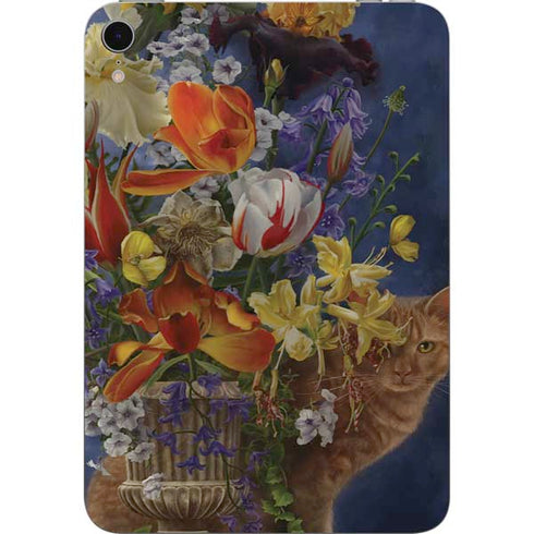Tabby Cat with Flowers by Nene Thomas Apple iPad Mini Skin