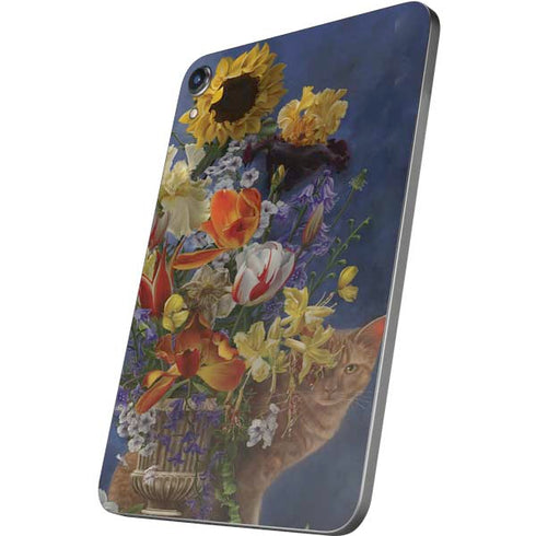 Tabby Cat with Flowers by Nene Thomas Apple iPad Mini Skin