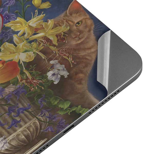 Tabby Cat with Flowers by Nene Thomas Apple iPad Mini Skin