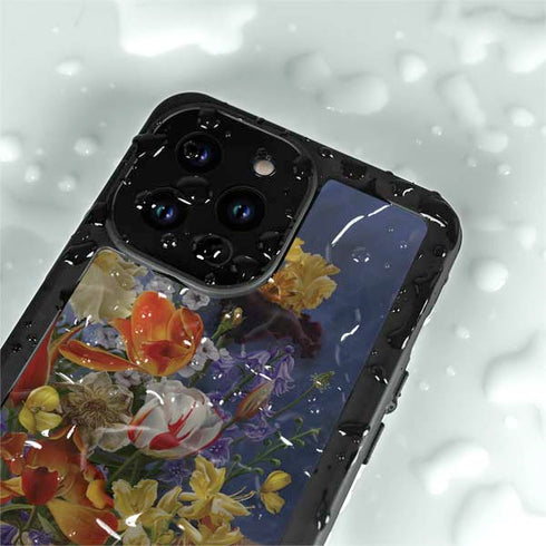 Tabby Cat with Flowers by Nene Thomas iPhone 15 Pro Waterproof Case