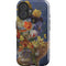 Tabby Cat with Flowers by Nene Thomas iPhone 16 Impact Case