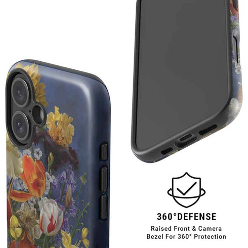 Tabby Cat with Flowers by Nene Thomas iPhone 16 Magsafe Impact Case
