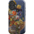 Tabby Cat with Flowers by Nene Thomas iPhone 16 Plus Impact Case
