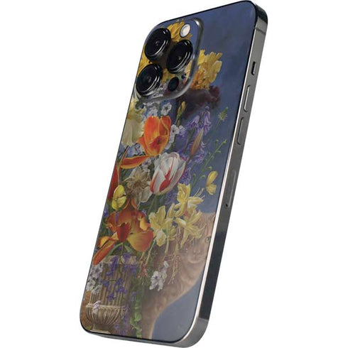 Tabby Cat with Flowers by Nene Thomas iPhone 16 Pro Max Skin