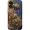 Tabby Cat with Flowers by Nene Thomas iPhone 16 Skin