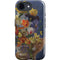 Tabby Cat with Flowers by Nene Thomas iPhone 16e Impact Case