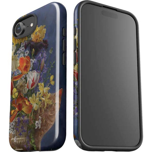 Tabby Cat with Flowers by Nene Thomas iPhone 16e Impact Case