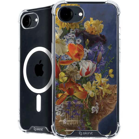 Tabby Cat with Flowers by Nene Thomas iPhone 16e MagSafe Case