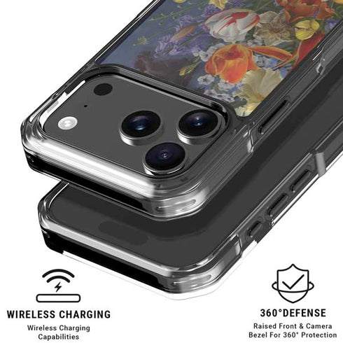 Tabby Cat with Flowers by Nene Thomas iPhone 18 Pro Clear Case