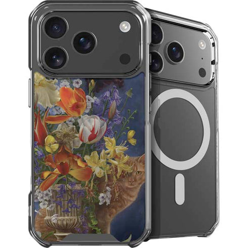 Tabby Cat with Flowers by Nene Thomas iPhone 18 Pro MagSafe Case