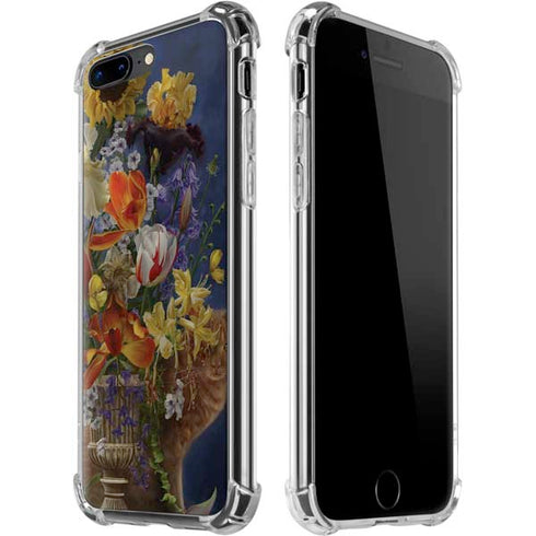 Tabby Cat with Flowers by Nene Thomas iPhone Cases