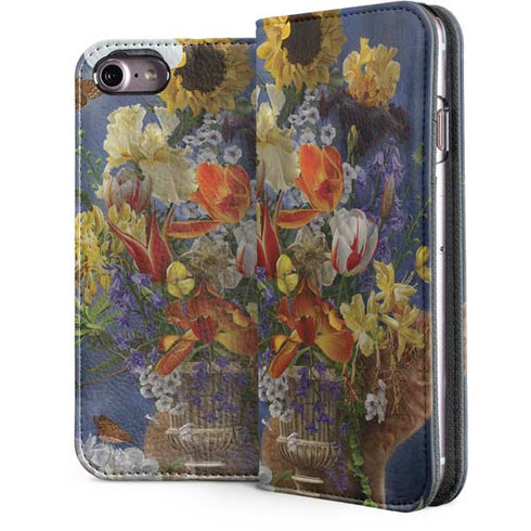 Tabby Cat with Flowers by Nene Thomas iPhone 7 Folio Case