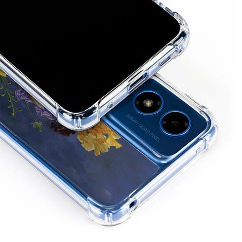 Tabby Cat with Flowers by Nene Thomas Moto G 5G (2024) Clear Case
