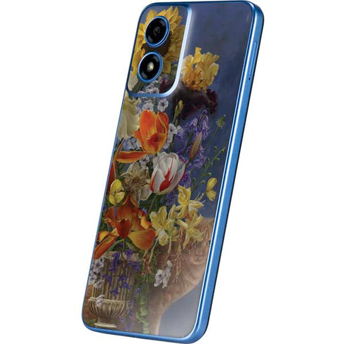 Tabby Cat with Flowers by Nene Thomas Moto G Play 4G (2024) Skin