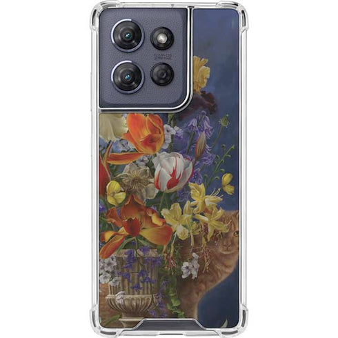 Tabby Cat with Flowers by Nene Thomas Moto G Play 5G (2025) Clear Case